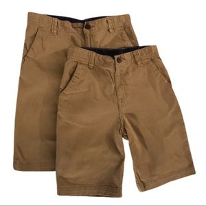 2 Boys School Uniform Flat Front Shorts